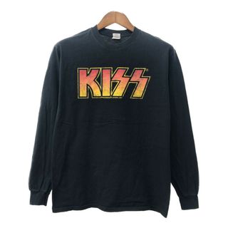 GILDAN ギルダン KISS バンド Ｔシャツ バンT ブラック (メンズ M) 中古 古着 Q2265(Tシャツ/カットソー(七分/長袖))