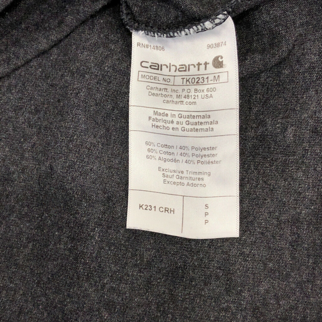 carhartt(カーハート)のCarhartt カーハート 袖プリント 長袖Ｔシャツ グレー (メンズ S) 中古 古着 Q2256 メンズのトップス(Tシャツ/カットソー(七分/長袖))の商品写真