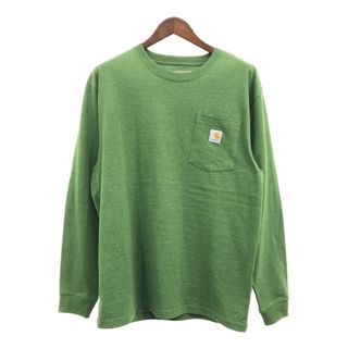 カーハート(carhartt)のCarhartt カーハート ポケットＴシャツ ワンポイントロゴ グリーン (メンズ L) 中古 古着 Q2259(Tシャツ/カットソー(七分/長袖))