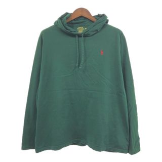 ポロラルフローレン(POLO RALPH LAUREN)のPolo by Ralph Lauren ポロ ラルフローレン ワンポイントロゴ パーカー グリーン (メンズ XL) 中古 古着 Q2288(Tシャツ/カットソー(七分/長袖))