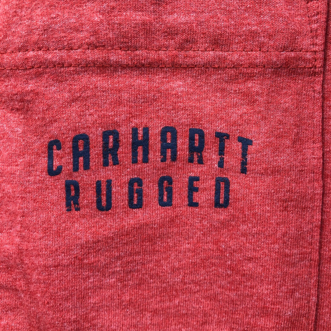 carhartt(カーハート)のCarhartt カーハート ロゴ プリント ポケットＴシャツ ワーク オレンジ (メンズ L) 中古 古着 Q2289 メンズのトップス(Tシャツ/カットソー(七分/長袖))の商品写真