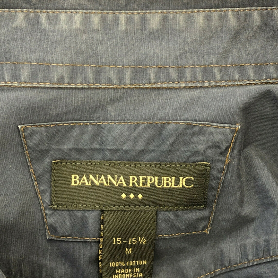 Banana Republic(バナナリパブリック)の2000年代～ Banana Republic バナナリパブリック ウエスタンシャツ アメカジ ブルー (メンズ M) 中古 古着 Q2299 メンズのトップス(シャツ)の商品写真