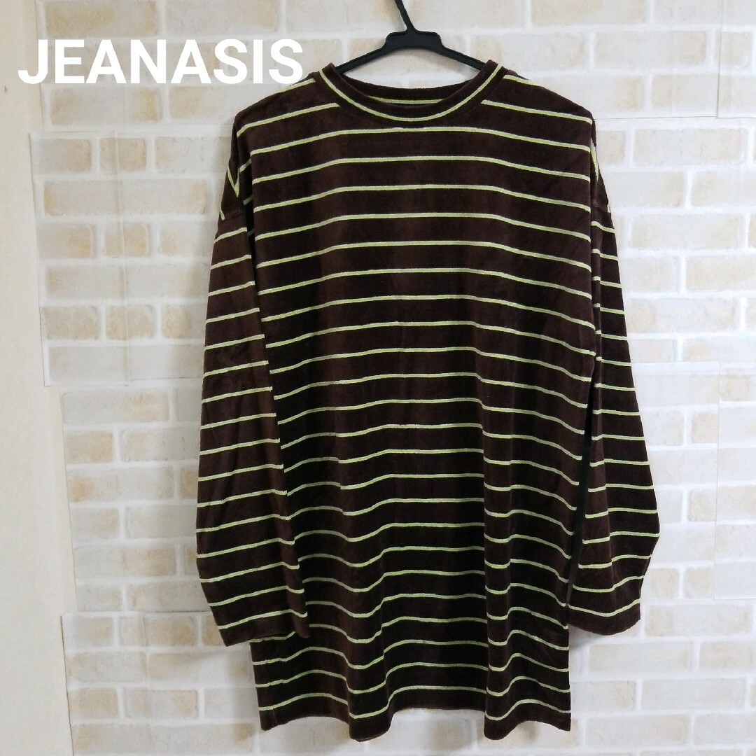 JEANASIS(ジーナシス)のJEANASIS ベロアボーダービッグカットソー レディースのトップス(カットソー(長袖/七分))の商品写真