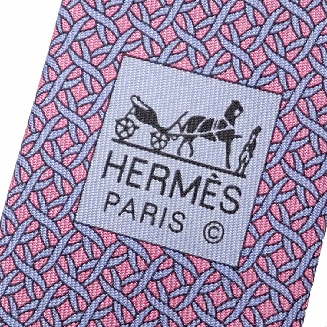 Hermes(エルメス)の未使用品 エルメス ネクタイ シルクツイル TRES SAGE トレサージュ 605836T 8cm ローズ ラベンダー シルク メンズ メンズのファッション小物(ネクタイ)の商品写真