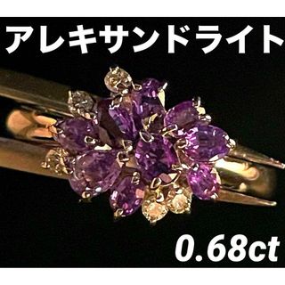 JC192★高級 アレキサンドライト0.68ct D pt リング 鑑別付(リング(指輪))