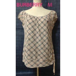 バーバリーブルーレーベル(BURBERRY BLUE LABEL)のバーバリー ノースリーブトップス ピンクチェック 38(カットソー(半袖/袖なし))