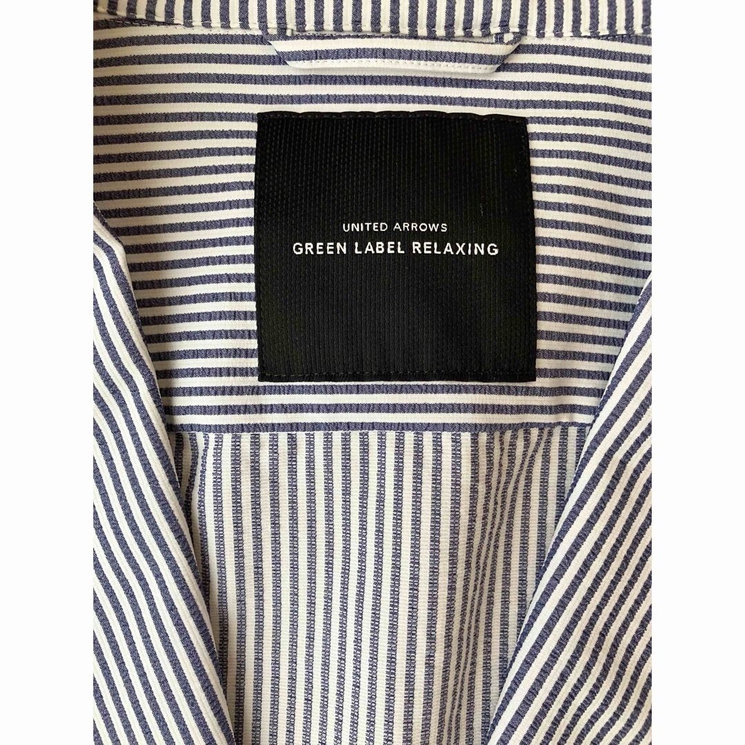 UNITED ARROWS green label relaxing(ユナイテッドアローズグリーンレーベルリラクシング)の値下げ★GREEN LABEL RELAXING★ストライプジャケット♪白ブルー メンズのジャケット/アウター(テーラードジャケット)の商品写真