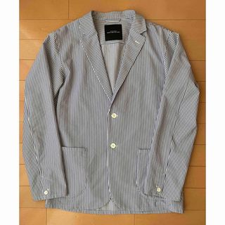 ユナイテッドアローズグリーンレーベルリラクシング(UNITED ARROWS green label relaxing)の値下げ★GREEN LABEL RELAXING★ストライプジャケット♪白ブルー(テーラードジャケット)