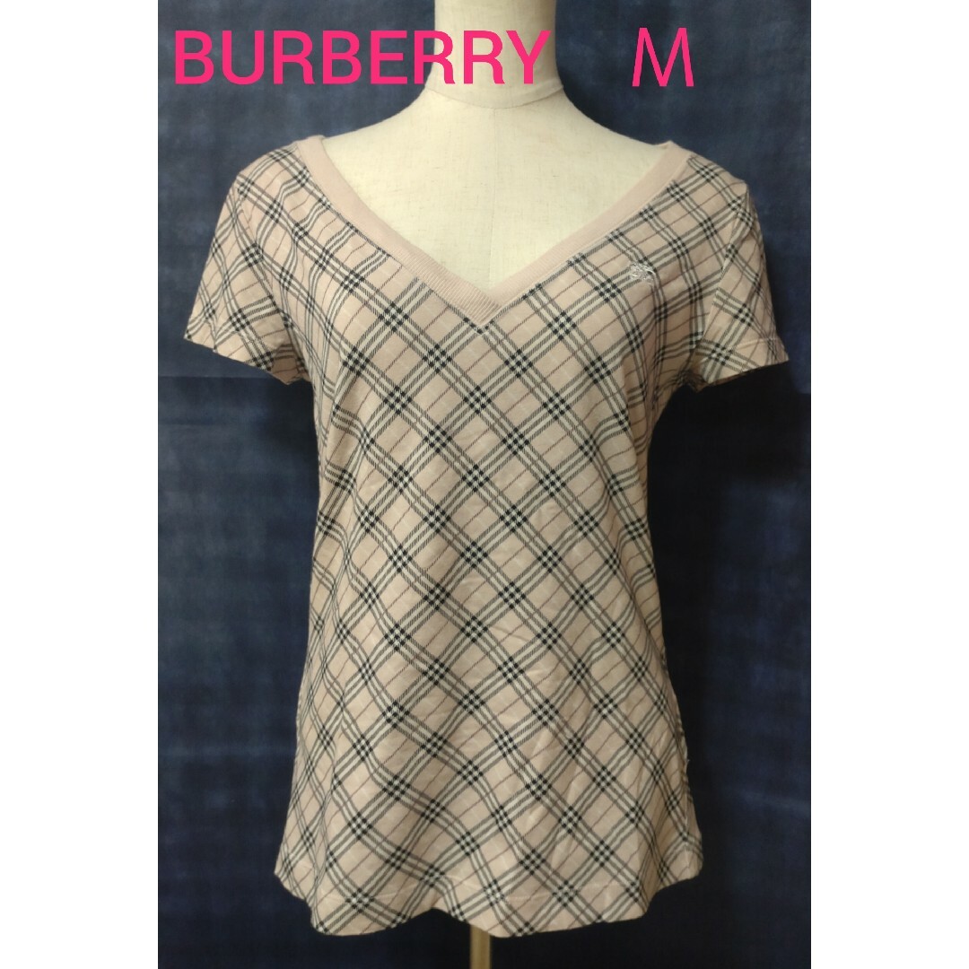 BURBERRY BLUE LABEL(バーバリーブルーレーベル)のバーバリー ピンクチェック トップス 38 レディースのトップス(カットソー(半袖/袖なし))の商品写真