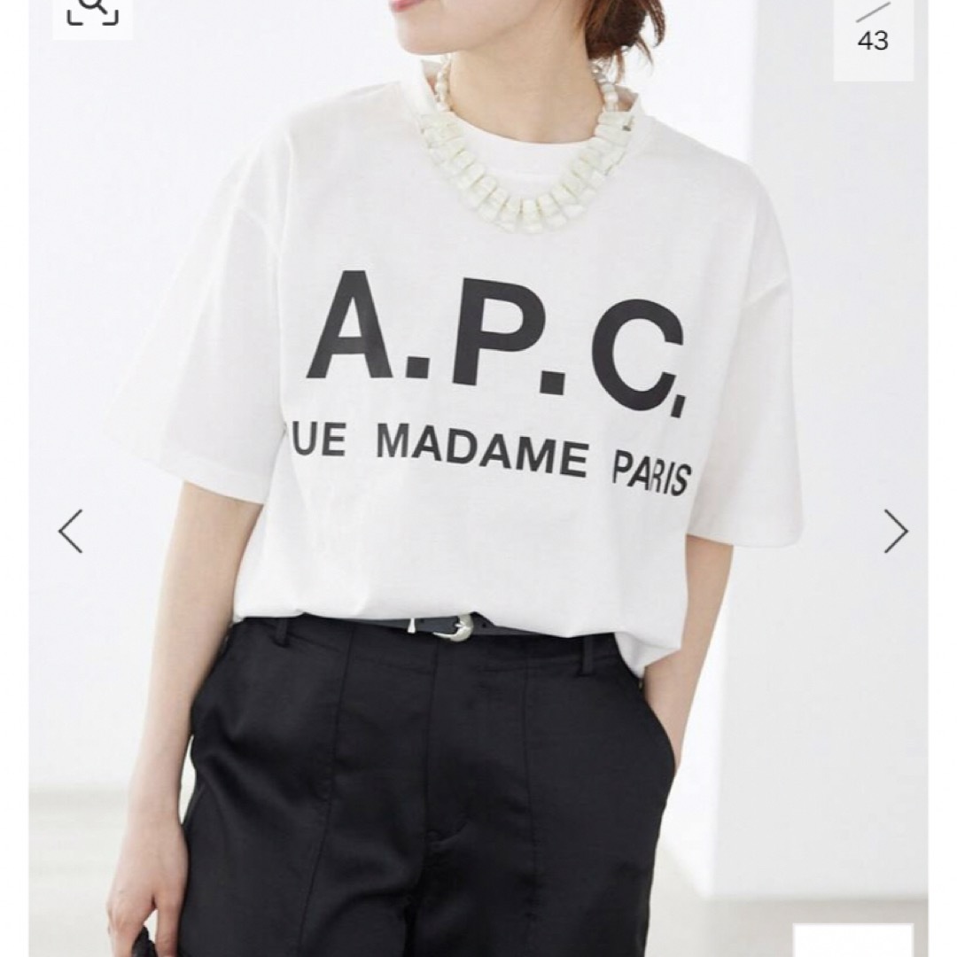 A.P.C(アーペーセー)のA.P.C.IENA 別注オーバーサイズプリントロゴTシャツ レディースのトップス(Tシャツ(半袖/袖なし))の商品写真