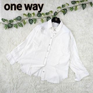 ワンウェイ(one*way)のone way ワンウェイ ダメージ ジージャン シャツ ホワイト クラッシュ(Gジャン/デニムジャケット)