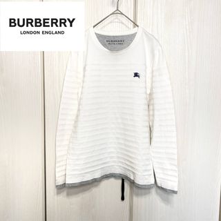 バーバリーブラックレーベル(BURBERRY BLACK LABEL)の【美品】Burberry BLACK LABEL シャドーボーダー カットソー(Tシャツ/カットソー(七分/長袖))