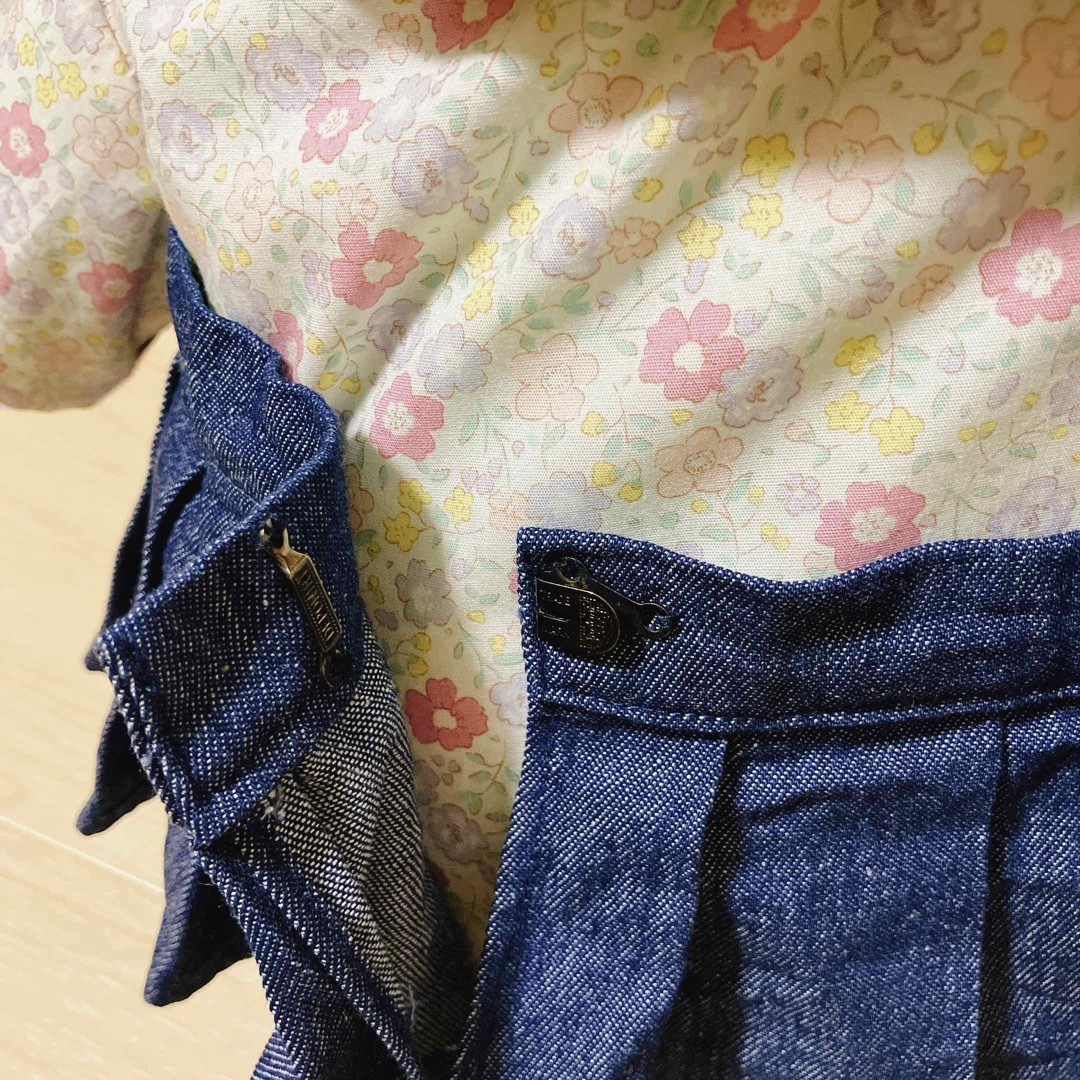ふわふわヌオー 花柄シャツ＆プリーツスカート セット ハンドメイドのぬいぐるみ/人形(ぬいぐるみ)の商品写真