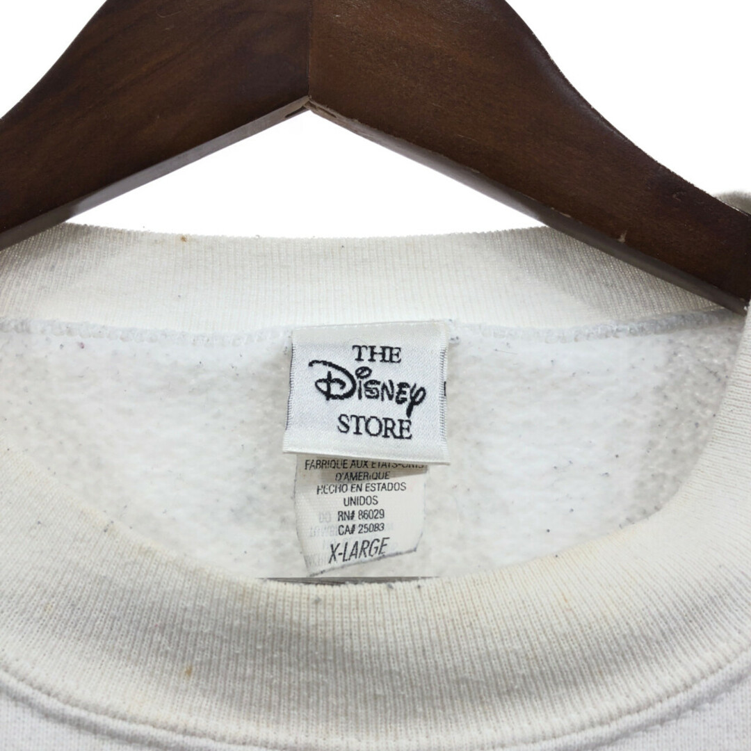 Disney(ディズニー)の【B品】 90年代 Disney ディズニー スウェット ホワイト (メンズ XL) 中古 古着 Q2320 メンズのトップス(スウェット)の商品写真