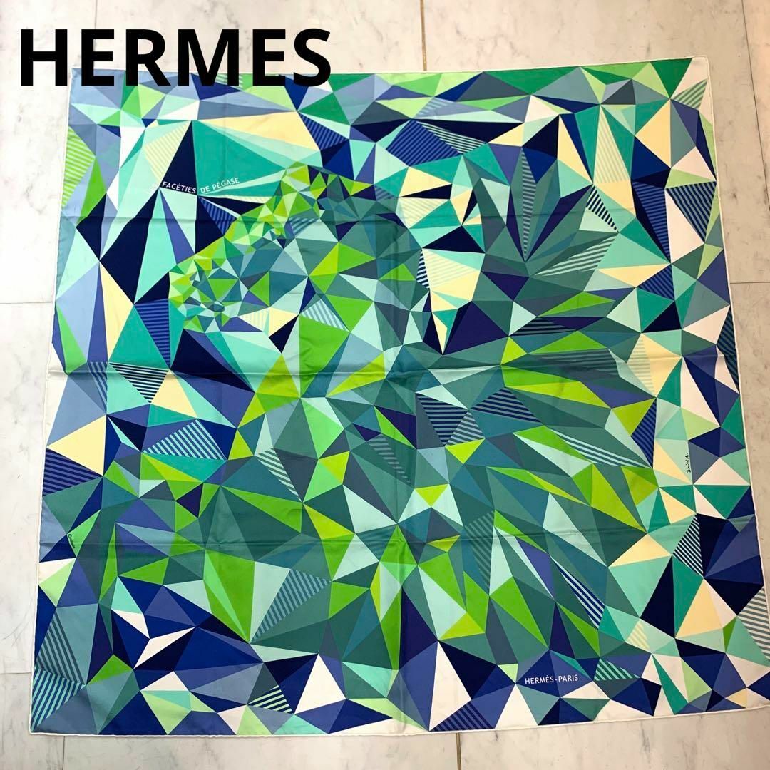 Hermes(エルメス)の☆美品☆HERMES カレ90 シルクスカーフ ペガサスのいたずら レディースのファッション小物(バンダナ/スカーフ)の商品写真