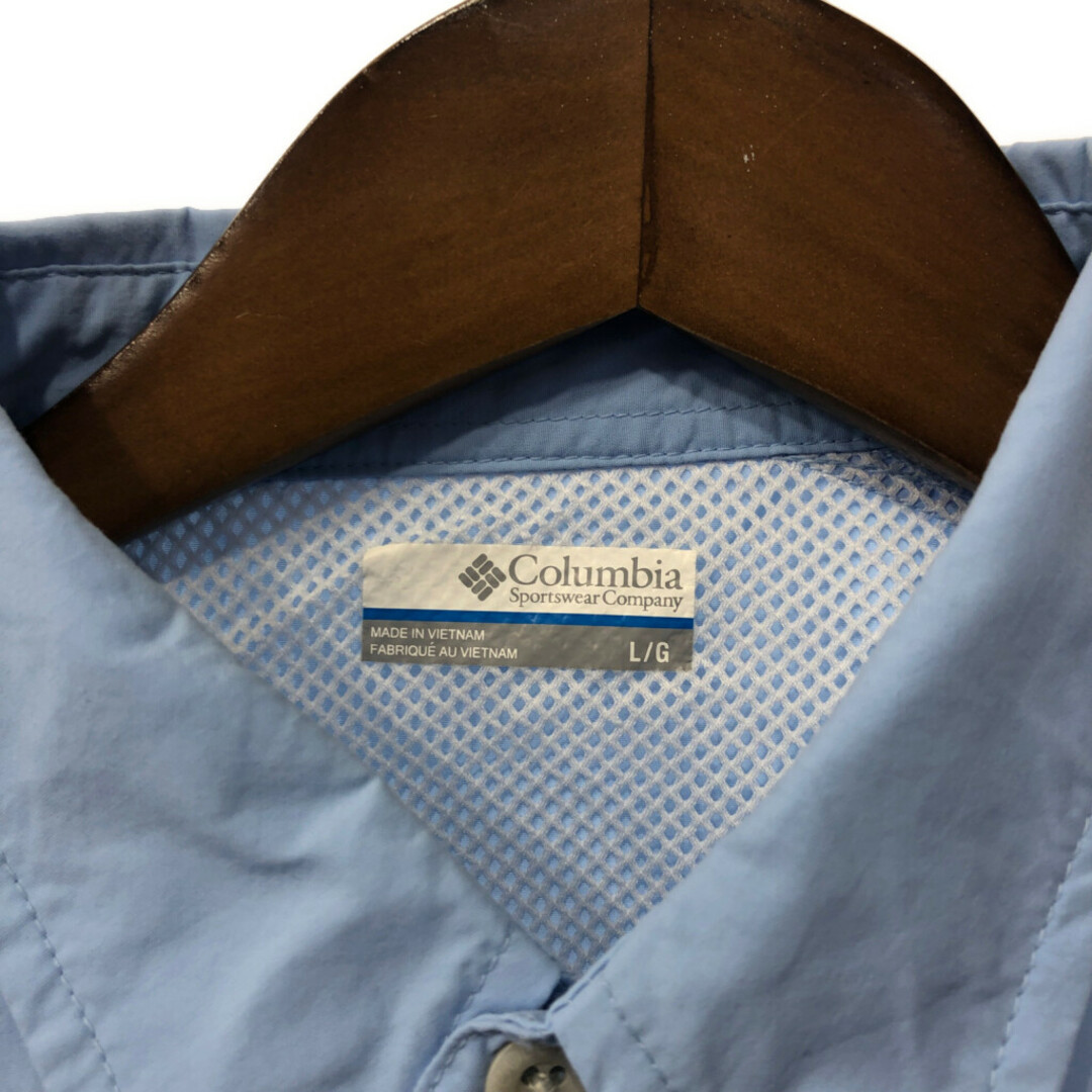 Columbia(コロンビア)のColumbia コロンビア PFG フィッシングシャツ アウトドア ブルー (メンズ L) 中古 古着 Q2323 メンズのトップス(シャツ)の商品写真