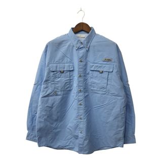 コロンビア(Columbia)のColumbia コロンビア PFG フィッシングシャツ アウトドア ブルー (メンズ L) 中古 古着 Q2323(シャツ)