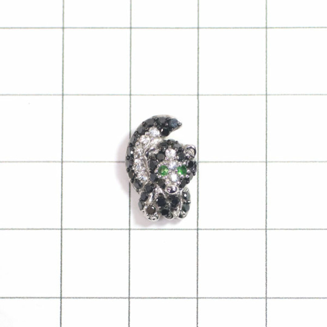  K18WG ブラックダイヤモンド ホワイトサファイア グリーンガーネット ペンダントトップ 0.45ct S0.12ct GG0.02ct スカンク レディースのアクセサリー(ネックレス)の商品写真