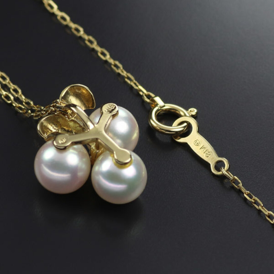 MIKIMOTO(ミキモト)のミキモト K18YG アコヤ 真珠 ダイヤモンド ペンダントネックレス 径約6.3mm レディースのアクセサリー(ネックレス)の商品写真