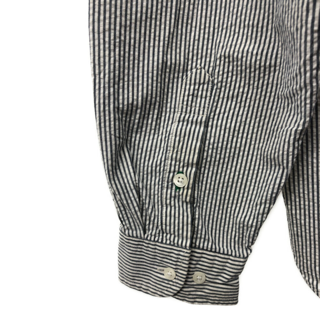 TOMMY HILFIGER(トミーヒルフィガー)の90年代 TOMMY HILFIGER トミーヒルフィガー ボタンダウン シアサッカーシャツ ストライプ グレー (メンズ XL) 中古 古着 Q2339 メンズのトップス(シャツ)の商品写真
