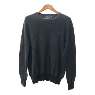 ポロラルフローレン(POLO RALPH LAUREN)のPolo by Ralph Lauren ポロ ラルフローレン サーマルＴシャツ ワンポイントロゴ ブラック (メンズ L) 中古 古着 Q2340(Tシャツ/カットソー(七分/長袖))