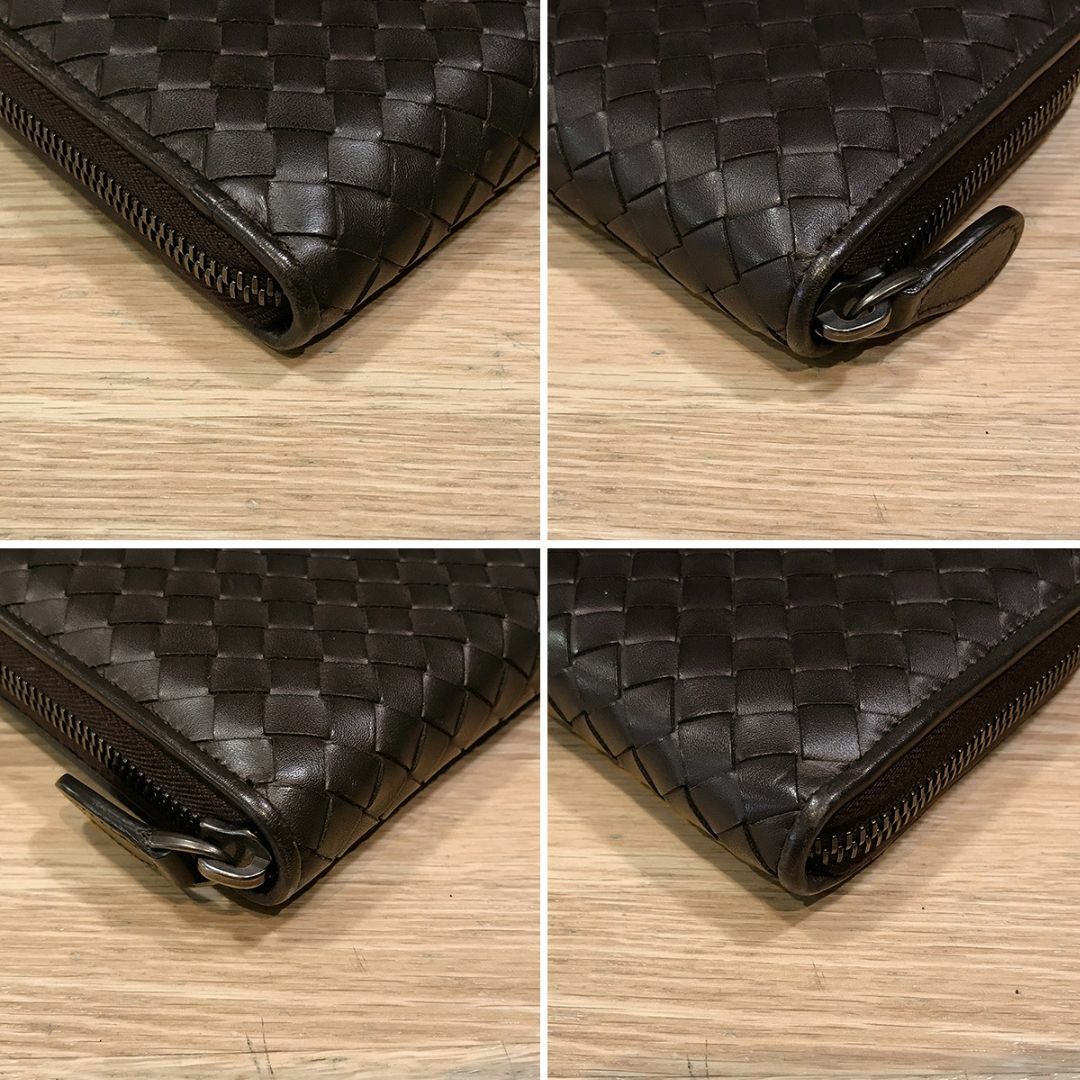 Bottega Veneta(ボッテガヴェネタ)の超美品 ボッテガヴェネタ イントレチャート ラウンドファスナー長財布 ブラウン メンズのファッション小物(長財布)の商品写真