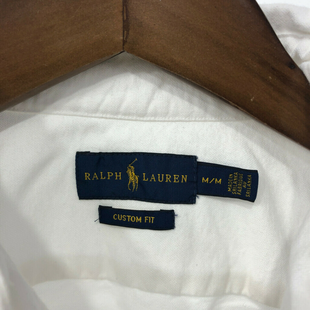 RALPH LAUREN ラルフローレン オックスフォードシャツ ワンポイントロゴ ホワイト (レディース M) 中古 古着 Q2367 レディースのトップス(シャツ/ブラウス(長袖/七分))の商品写真