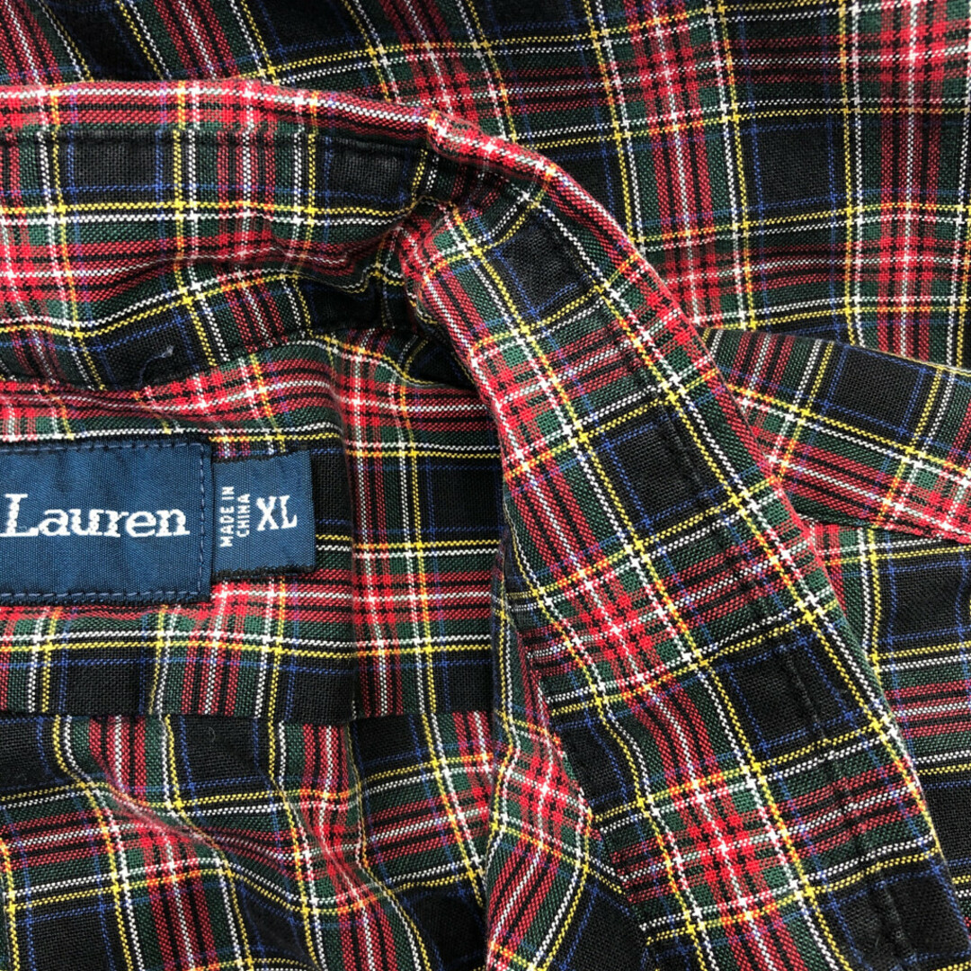 RALPH LAUREN ラルフローレン ボタンダウン 長袖シャツ ワンポイントロゴ チェック マルチカラー (メンズ XL) 中古 古着 Q2370 メンズのトップス(シャツ)の商品写真