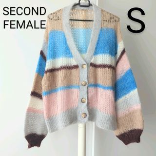 スピックアンドスパン(Spick & Span)のSECOND FEMALE セカンドフィメール ニットカーディガン モヘア(カーディガン)