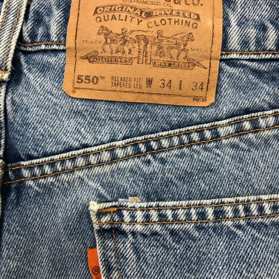 Levi's(リーバイス)の90年代 Levi's リーバイス 550 リラックスフィット テーバード デニムパンツ アメカジ オレンジタブ (メンズ W34 L34) 中古 古着 Q2377 メンズのパンツ(デニム/ジーンズ)の商品写真