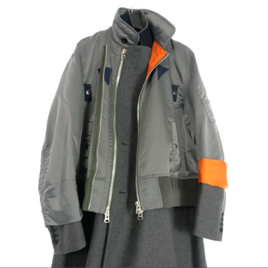 sacai(サカイ)のサカイ sacai 22AW ハイブリッドコート ドッキング 2 グレー メンズのジャケット/アウター(その他)の商品写真