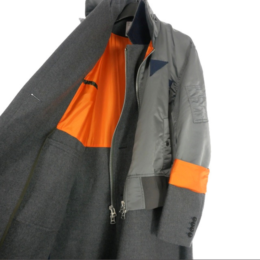 sacai(サカイ)のサカイ sacai 22AW ハイブリッドコート ドッキング 2 グレー メンズのジャケット/アウター(その他)の商品写真