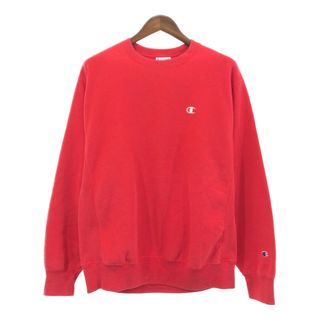 チャンピオン(Champion)のChampion チャンピオン リバースウィーブ スウェット ワンポイントロゴ レッド (メンズ L) 中古 古着 Q2402(スウェット)