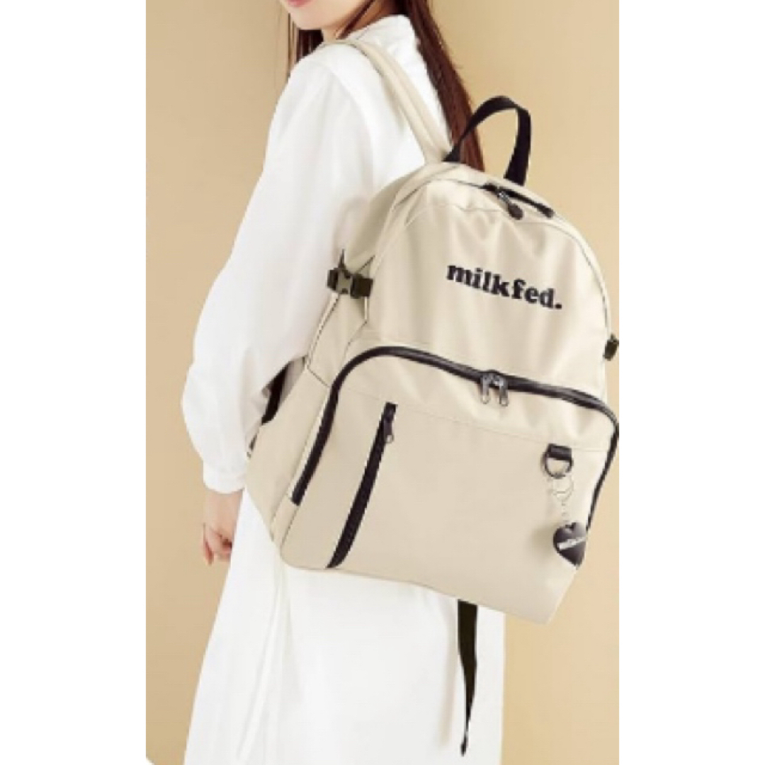 MILKFED.(ミルクフェド)の【新品・未使用品】milkfed. ビッグサイズ　バックパック　ベージュ レディースのバッグ(リュック/バックパック)の商品写真