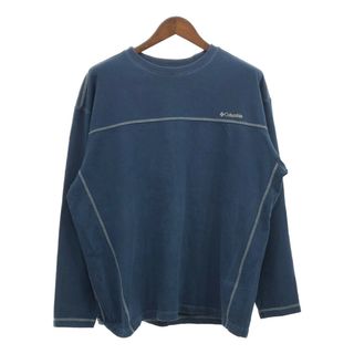 Columbia コロンビア 長袖Ｔシャツ アウトドア ワンポイントロゴ ネイビー (メンズ XL) 中古 古着 Q2421