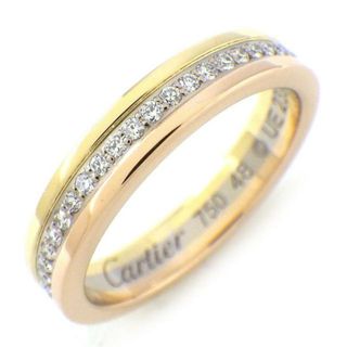 カルティエ(Cartier)のカルティエ Cartier リング ヴァンドーム ウェディング B4052948 トリニティ フルサークル エタニティ スリーカラー ダイヤモンド K18PG K18WG K18YG 8号 / #48 【箱・保付き】 【中古】(リング(指輪))