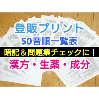 【50音順一覧12枚】 テキスト 漢方 生薬 成分