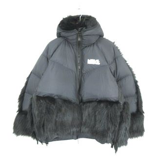 ナイキ(NIKE)のNIKE ✕ sacai NRG PARKA  ファーダウンジャケット 黒 S(ダウンジャケット)