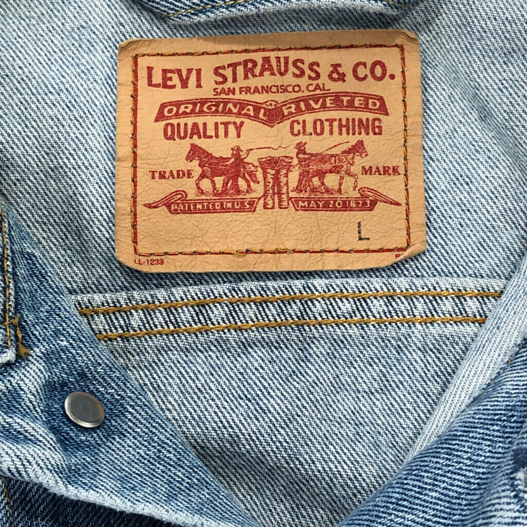 Levi's(リーバイス)のカナダ製 Levi's リーバイス 75525-4891 デニム トラッカージャケット アメカジ ブルー (メンズ L) 中古 古着 Q2455 メンズのジャケット/アウター(その他)の商品写真