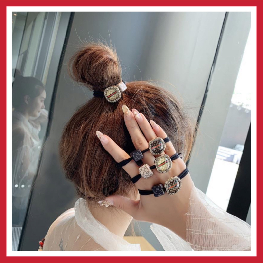 激安　2色セット　ヘアゴム  髪飾り　髪留め　ヘアアクセサリー レディースのヘアアクセサリー(ヘアゴム/シュシュ)の商品写真