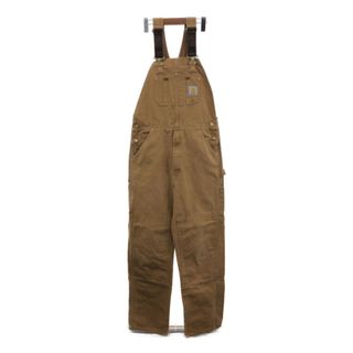 カーハート(carhartt)のCarhartt カーハート ダック ダブルニー オーバーオール ブラウン (メンズ L相当) 中古 古着 Q2478(サロペット/オーバーオール)