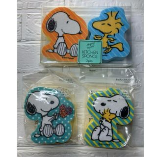 スヌーピー(SNOOPY)の【新品】SNOOPY スヌーピー キッチンスポンジ キッチン雑貨 ウッドストック(キャラクターグッズ)