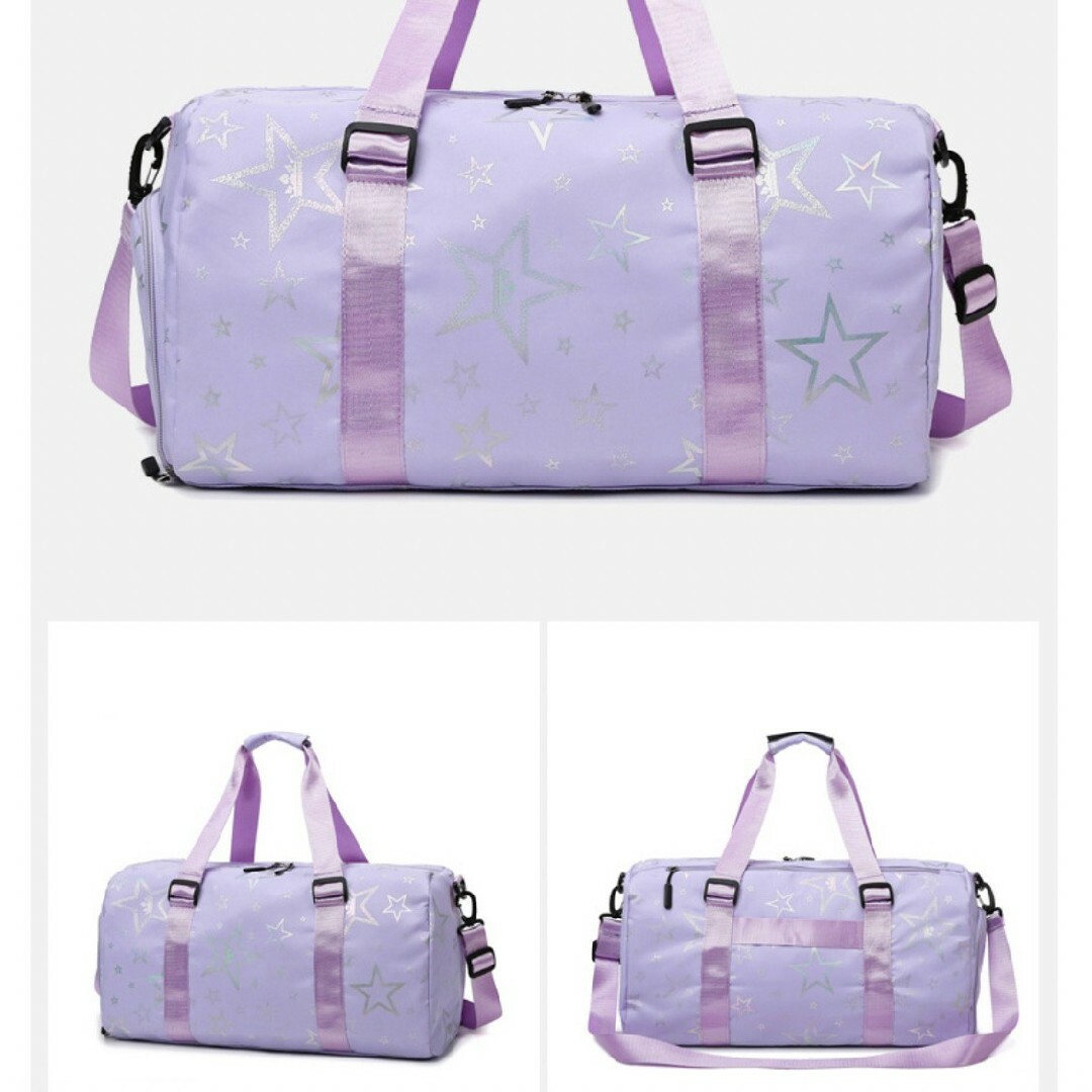 星柄 ボストンバッグ パープル スター トラベルバッグ ショルダーバッグ 旅行 レディースのバッグ(ボストンバッグ)の商品写真