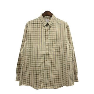 ブルックスブラザース(Brooks Brothers)のBrooks Brothers ブルックスブラザーズ ボタンダウン 長袖シャツ チェック ベージュ (メンズ XL) 中古 古着 Q2543(シャツ)