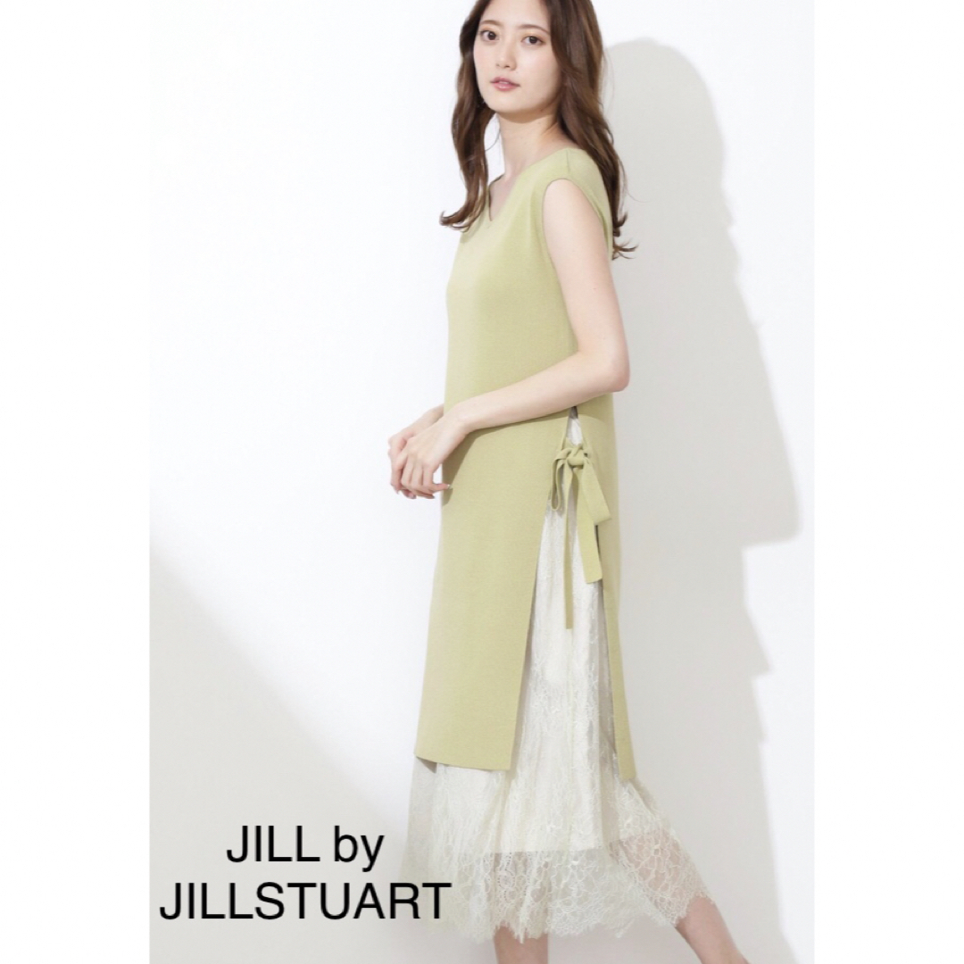 JILL by JILLSTUART(ジルバイジルスチュアート)のJILL by JILLSTUART ノースリニット×レースレイヤードセット レディースのレディース その他(セット/コーデ)の商品写真