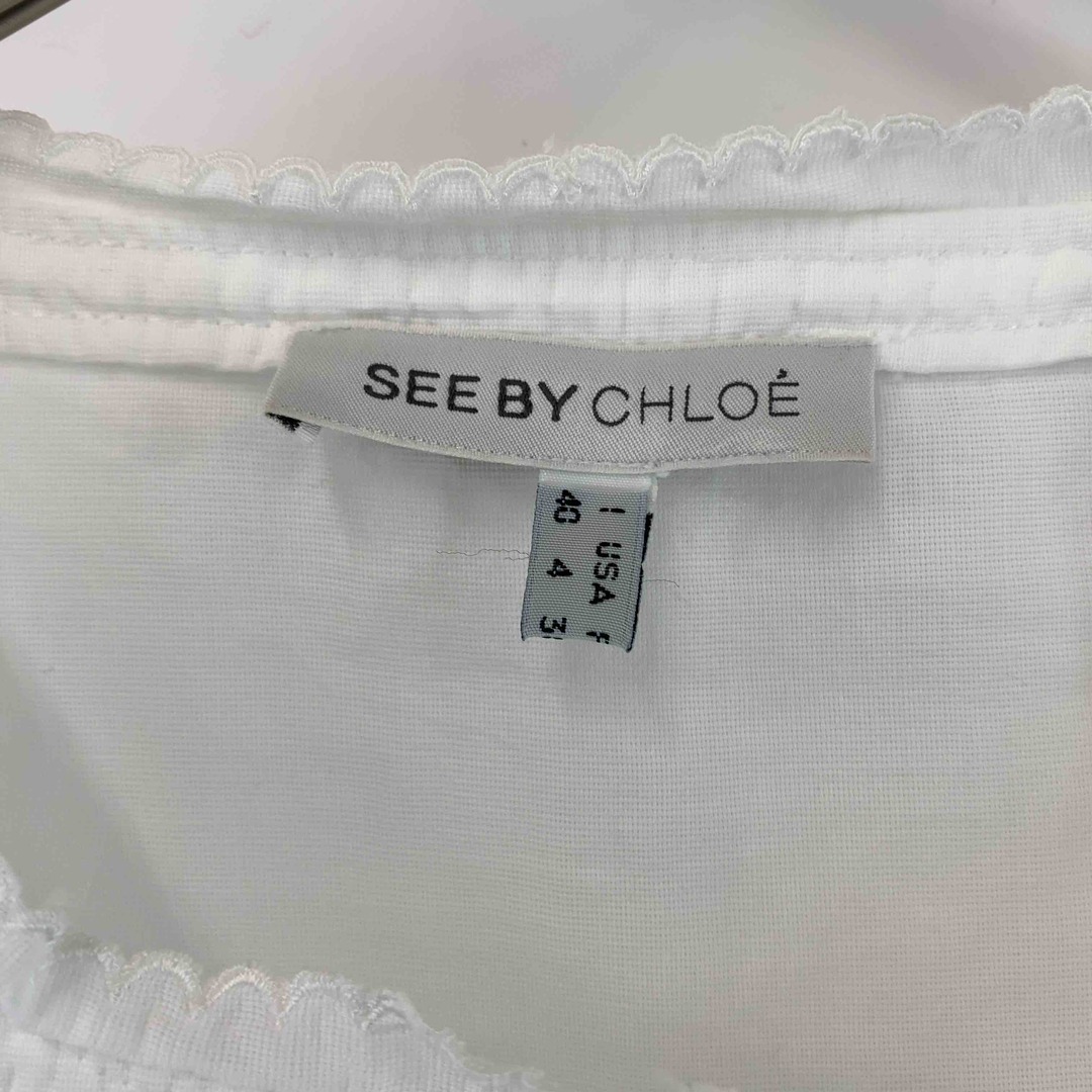 SEE BY CHLOE(シーバイクロエ)のSEE BY CHLOE シーバイクロエ レディース 半袖シャツ/ブラウス 白 レディースのトップス(シャツ/ブラウス(半袖/袖なし))の商品写真