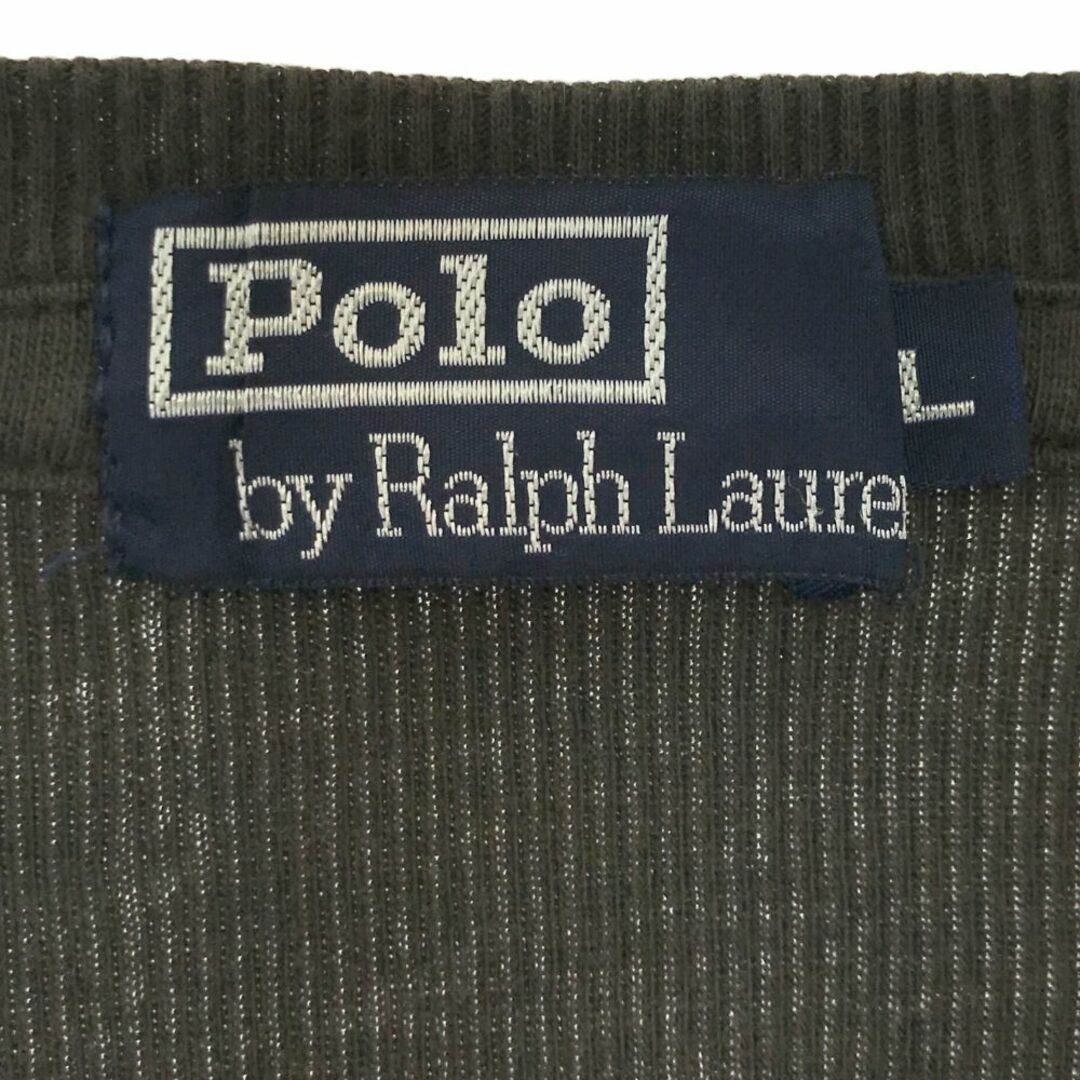 ポロバイラルフローレン 長袖 ヘンリーネック Tシャツ L グレー系 Polo by Ralph Lauren ロンT メンズ 古着 【240329】 メンズのトップス(Tシャツ/カットソー(七分/長袖))の商品写真