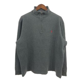 ポロラルフローレン(POLO RALPH LAUREN)のPolo by Ralph Lauren ポロ ラルフローレン ハーフジップ ドライバーズニット セーター グレー (メンズ XL) 中古 古着 Q2573(ニット/セーター)