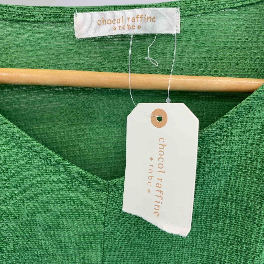 chocol raffine robe(ショコラフィネローブ)のchocol raffine robe ショコラフィネローブ レディース 半袖シャツ/ブラウス グリーン 緑 ドルマンギャザープルオーバー レディースのトップス(シャツ/ブラウス(半袖/袖なし))の商品写真