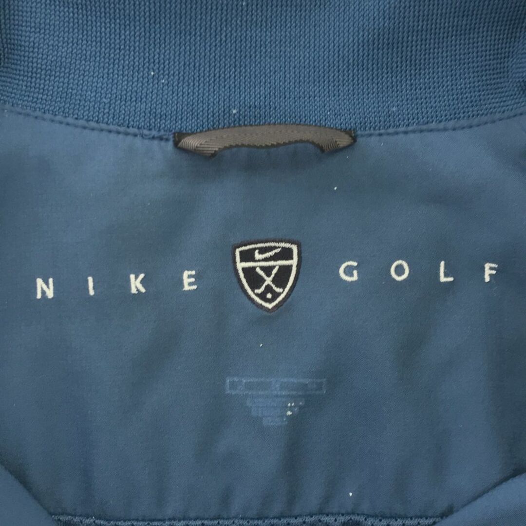 NIKE(ナイキ)のナイキゴルフ ゴルフ 長袖 スニードジャック ナイロンジャケット M ブルー系 NIKE GOLF 裏メッシュ メンズ 古着 【240329】 スポーツ/アウトドアのゴルフ(ウエア)の商品写真